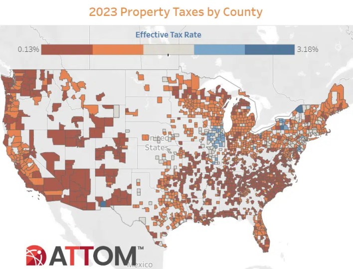 ATTOM property taxes by county